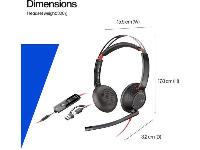 Poly Blackwire 5220 MS Teams USB-C Headset Kablet headset