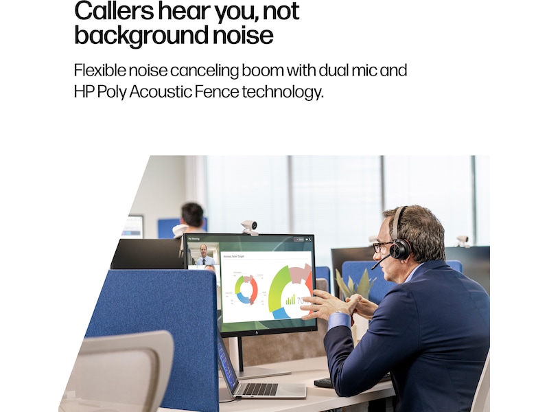 Poly Voyager 4320-M MS USB-C headset med opladningsstander Trådløst headset