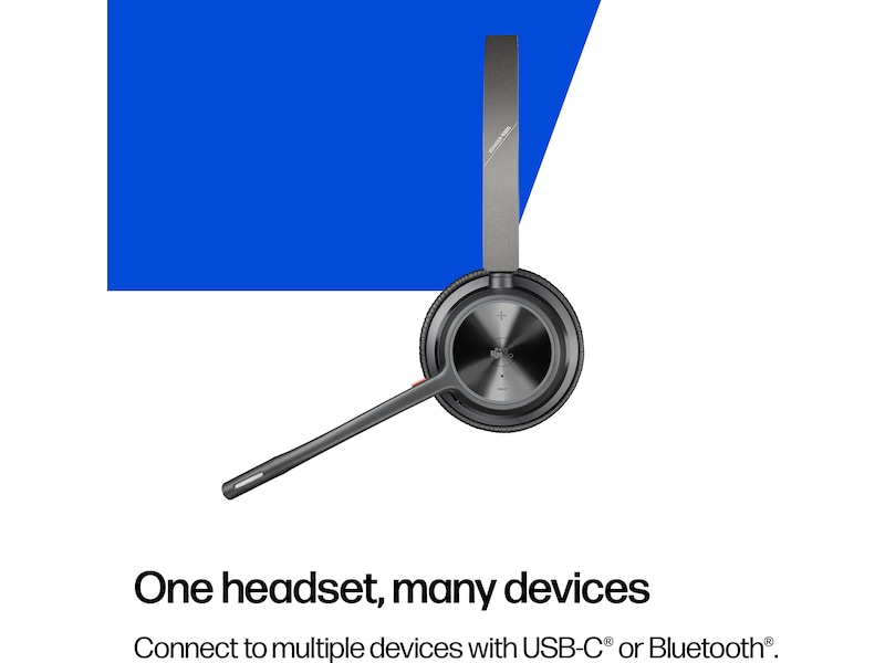 Poly Voyager 4320-M MS USB-C headset med opladningsstander Trådløst headset