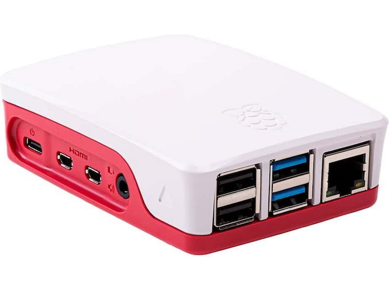 Raspberry Pi 4 B officiel case (rød/hvid) Tilbehør