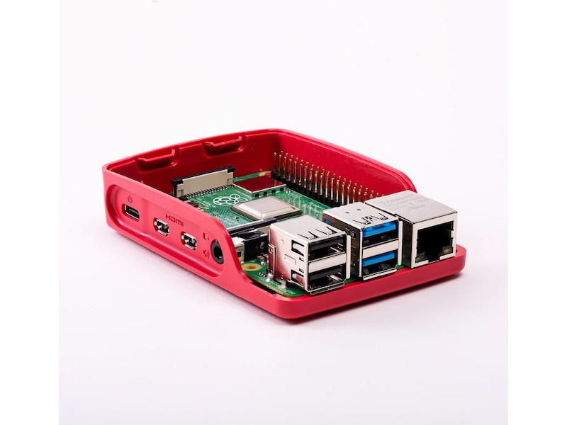 Raspberry Pi 4 B officiel case (rød/hvid) Tilbehør