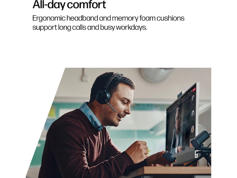 Poly Voyager Focus 2 MS USB-C Headset med opladningsstander Trådløst headset