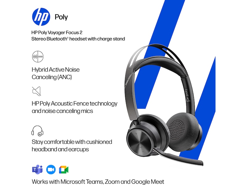 HP Poly Voyager Focus 2 MS USB-C trådløst headset Trådløst headset