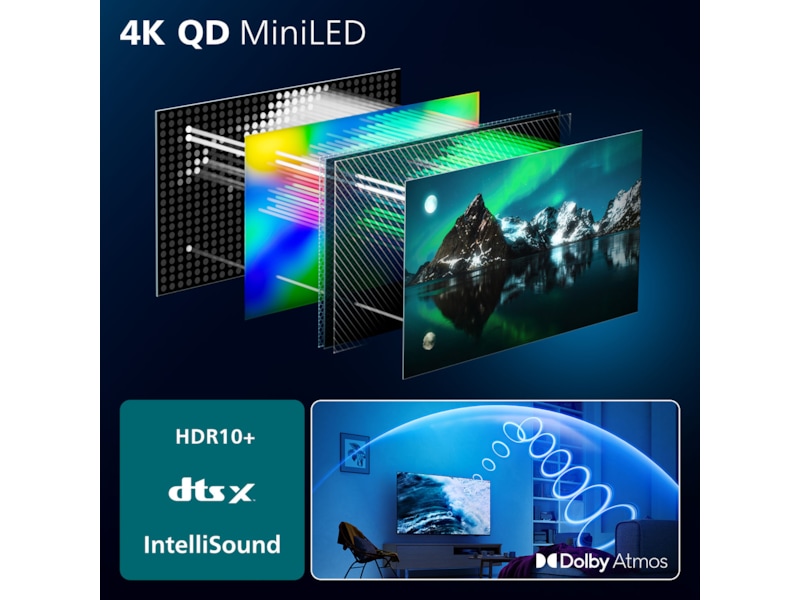 Philips 75" MLED810/12 QD smart MiniLed TV (2025) 70 - 79 tommer TV