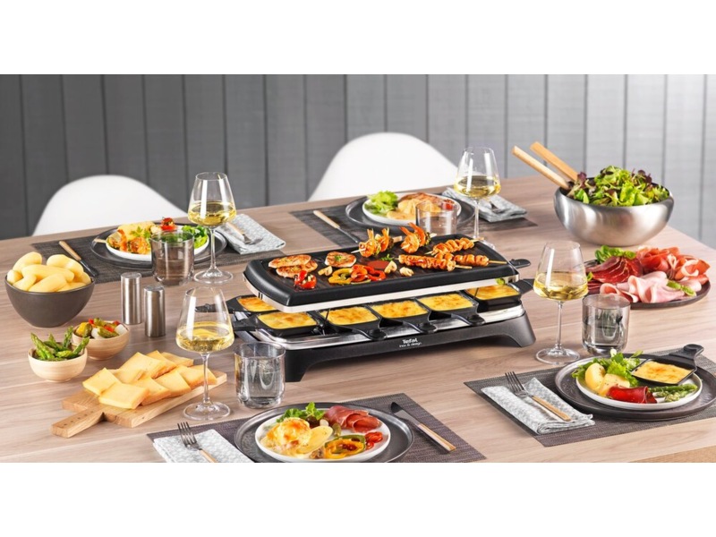 Tefal RE458812 raclette Inox & Design 10 pander (sort) Andet køkkenudstyr