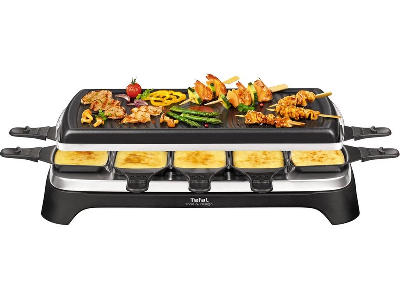 Tefal RE458812 raclette Inox & Design 10 pander (sort) Andet køkkenudstyr
