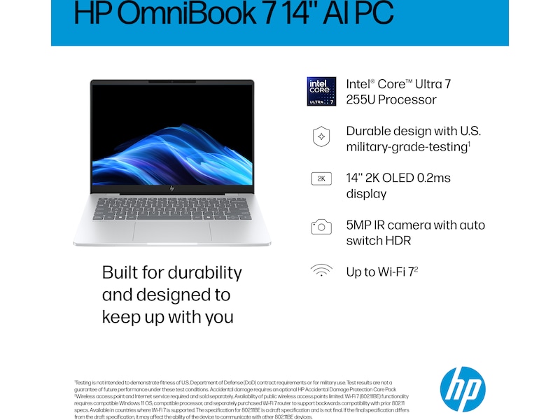 HP OmniBook 7 AI 14-fr0071no 14" 2K OLED PC - Bærbar / laptop
