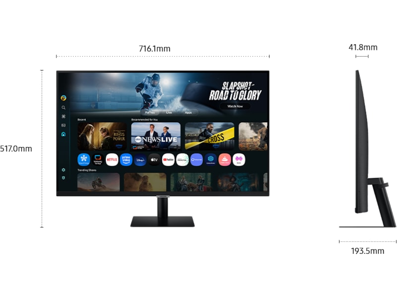 Samsung 32" 4K smart skærm M7 32FM702 (sort) Skærme