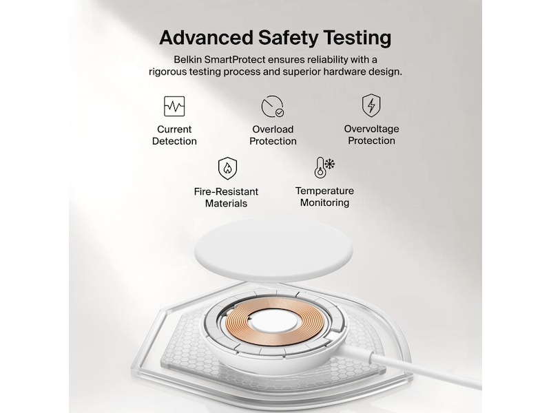 Belkin UltraCharge magnetisk ladeplade 25W Qi2 med stativ Trådløs oplader