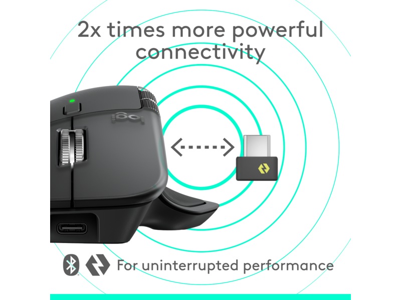 Logitech MX Master 4 Trådløs Ergonomisk Mus (grafitgrå) Mus