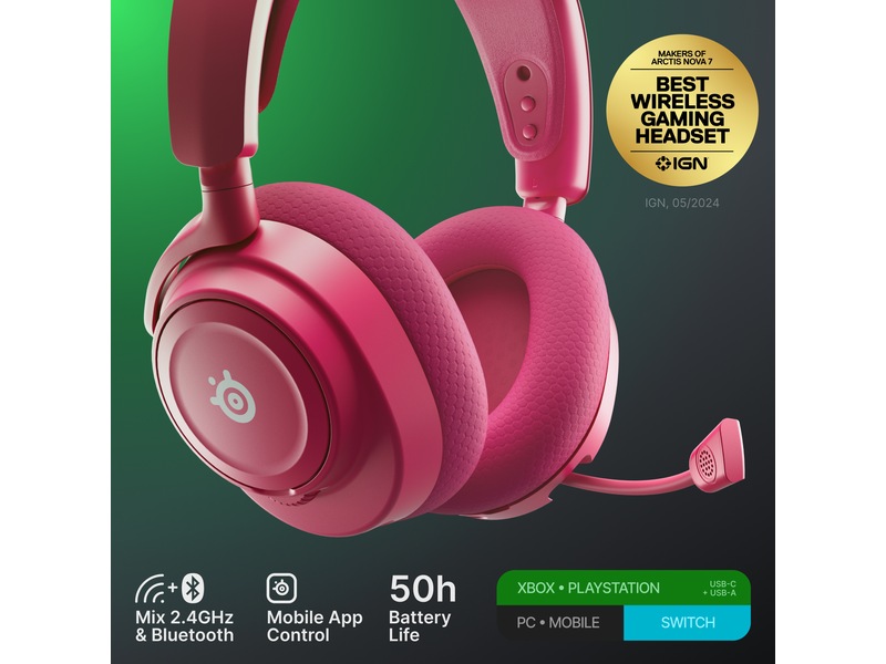 SteelSeries Arctis Nova 7X Gen 2 Trådlöst Gamingheadset (magenta) Gamingheadset