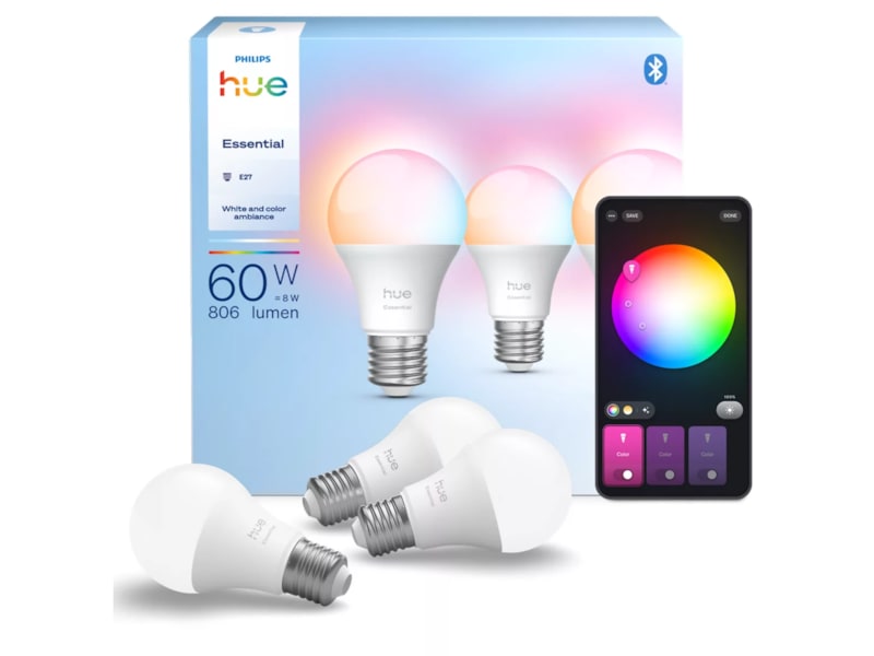 Philips Hue Essential WCA lyspære E27 806 lm (3-pack) LED-pærer & elpærer
