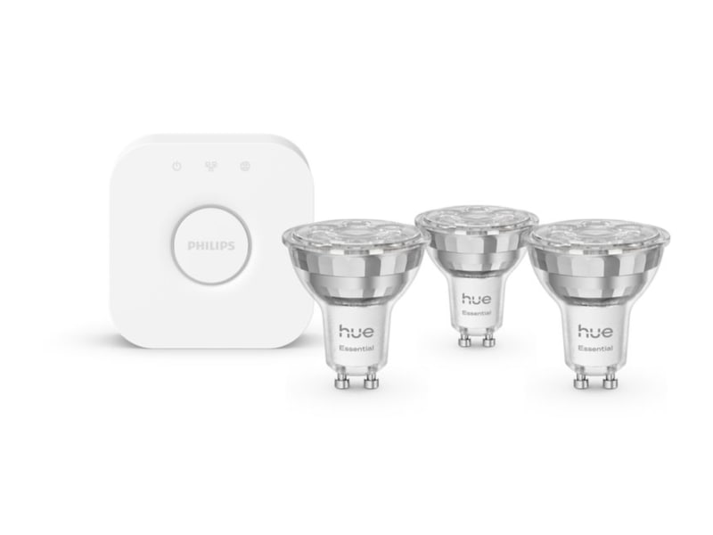 Philips Hue Essential WCA Starter Pack (3x GU10 spot + Bridge) LED-pærer & elpærer