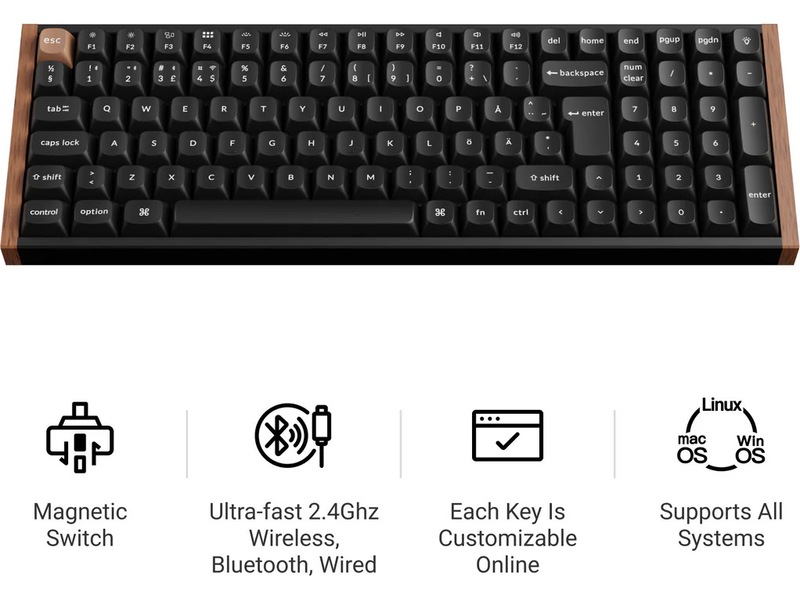 Keychron K4 HE Trådlöst Gamingtangentbord (svart) Gamingkeyboard