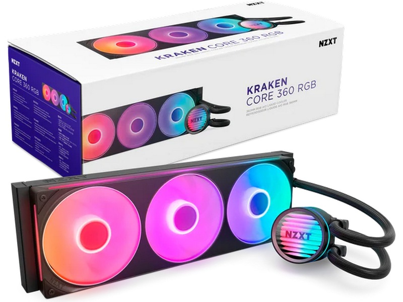 NZXT Kraken Core RGB 360mm AIO Kylare (svart) CPU - Vandkøling