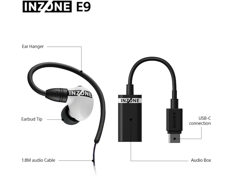 Sony INZONE E9 In-Ear Gaming Öronproppar (vit) In-ear høretelefoner