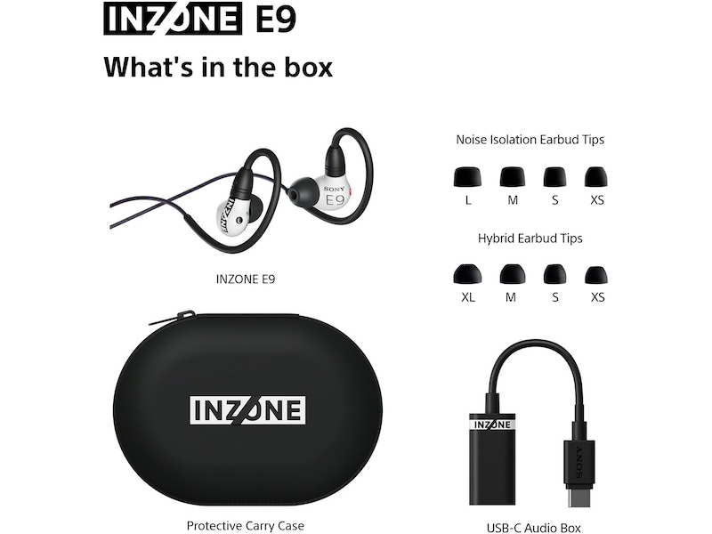 Sony INZONE E9 In-Ear Gaming Öronproppar (vit) In-ear høretelefoner