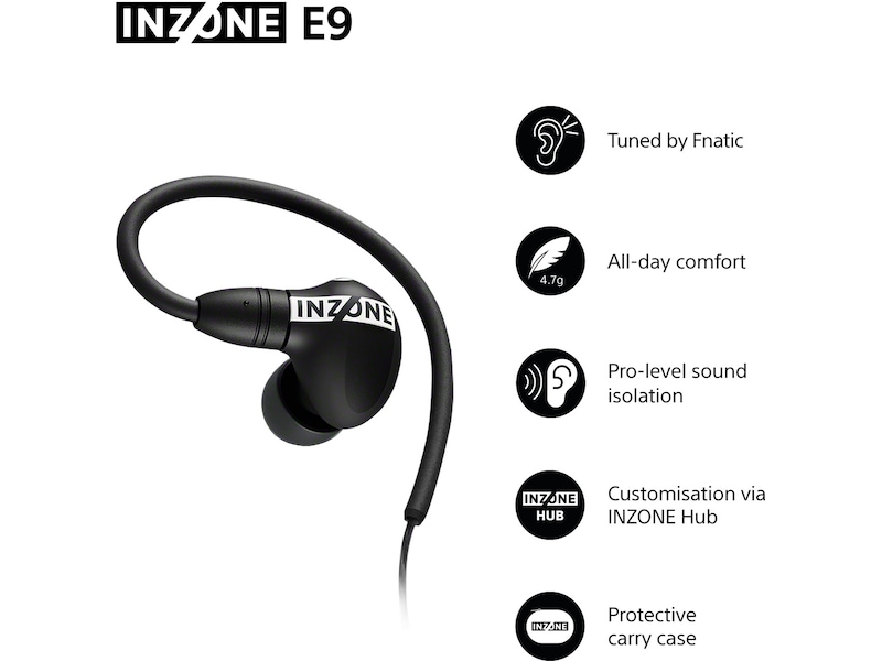 Sony INZONE E9 In-Ear Gaming öronproppar (svart) In-ear høretelefoner