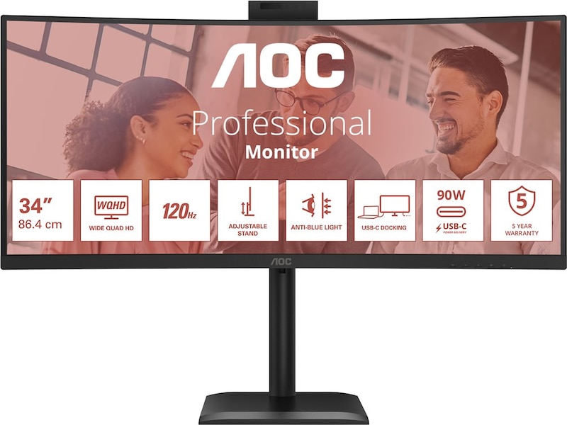 AOC 34" curved skærm CU34E4CW Skærme