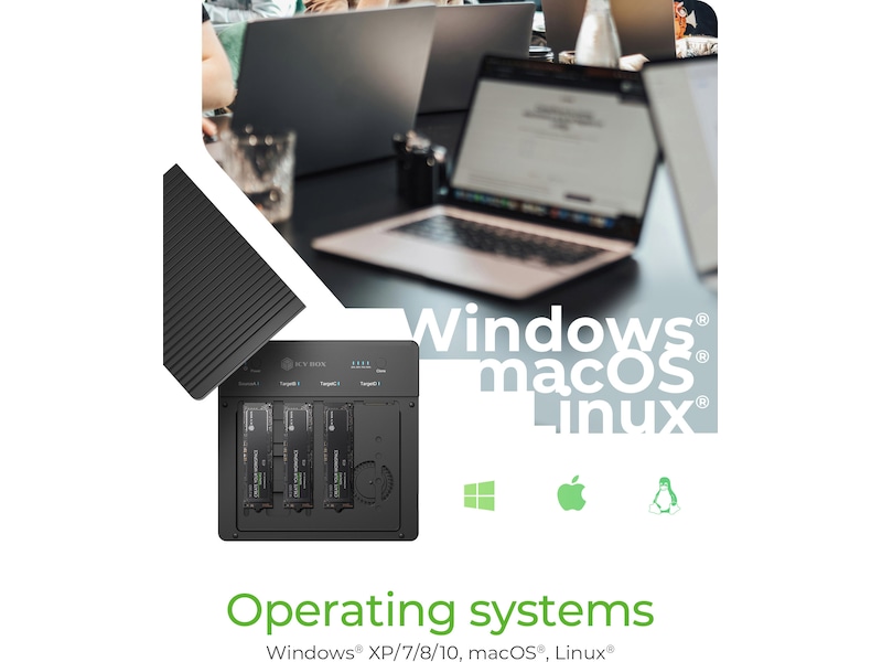  ICY BOX 4 bay Clone and DockingSation Dockingstation og USB-hub