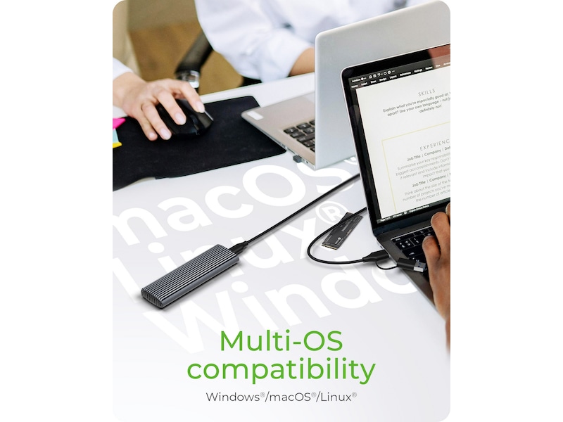 Icy Box M.2 NVMe & SATA M.2 SSD kabinet Eksterne Kabinetter