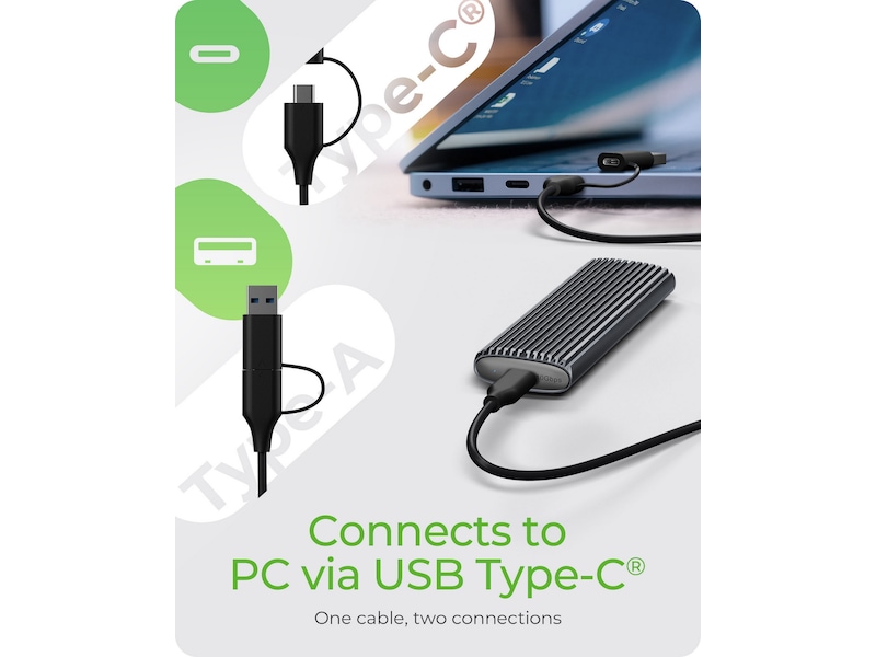 Icy Box M.2 NVMe & SATA M.2 SSD kabinet Eksterne Kabinetter