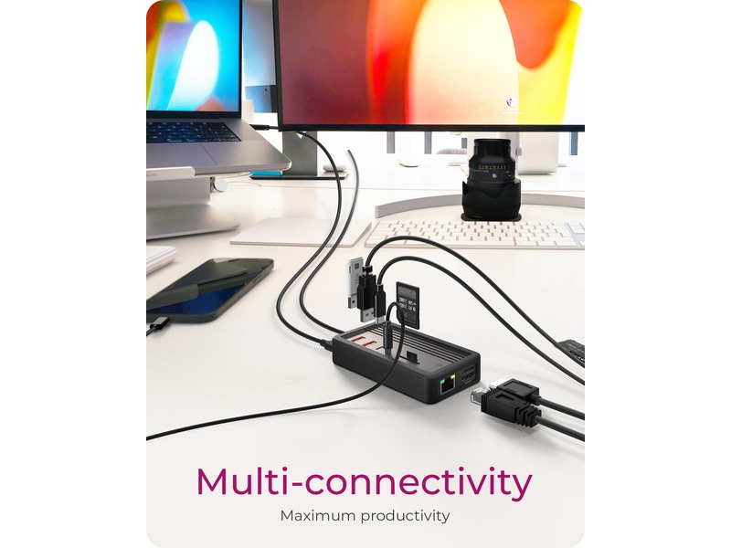 Icy Box 10 i 1 DockingStation Dockingstation og USB-hub