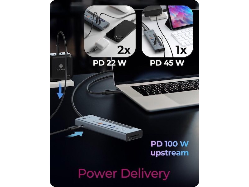 ICY BOX 11-i-1 USB Type-C HUB Dockingstation og USB-hub