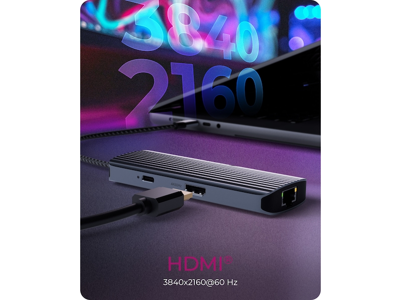 ICY BOX 6-i-1 Travel Docking Dockingstation og USB-hub