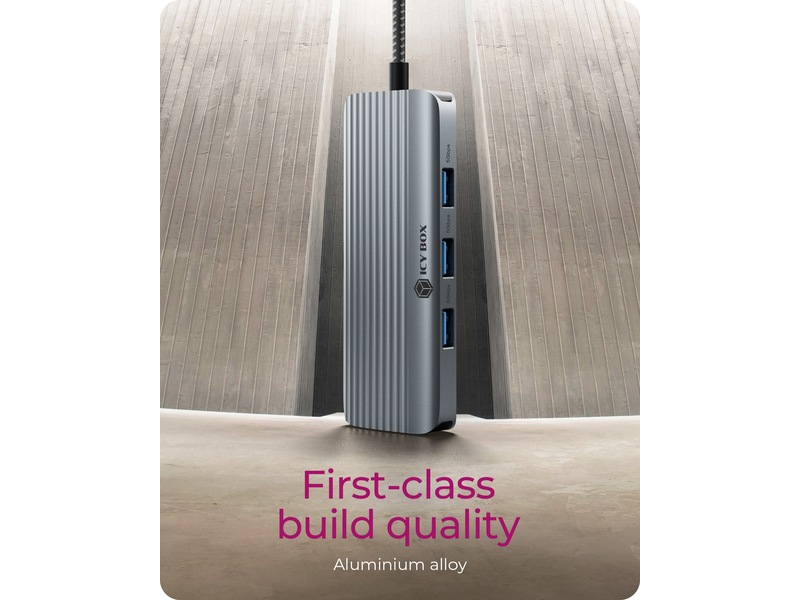 ICY BOX 6-i-1 Travel Docking Dockingstation og USB-hub