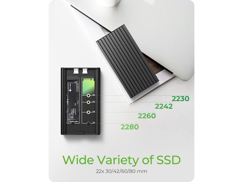 Icy Box 2 bay M.2 PCIe NVMe-kabinet Eksterne Kabinetter