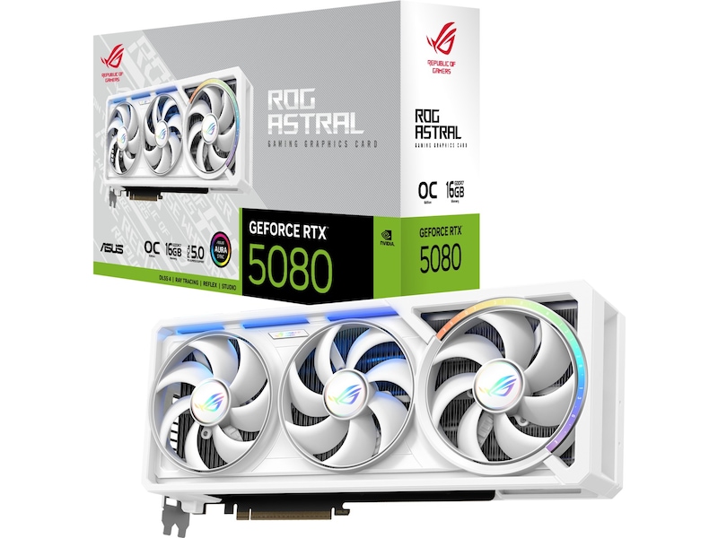 Asus ROG Astral GeForce RTX 5080 OC (hvid) Grafikkort