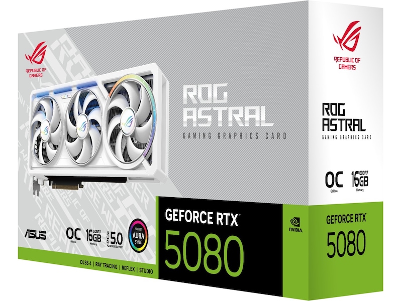 Asus ROG Astral GeForce RTX 5080 OC (hvid) Grafikkort