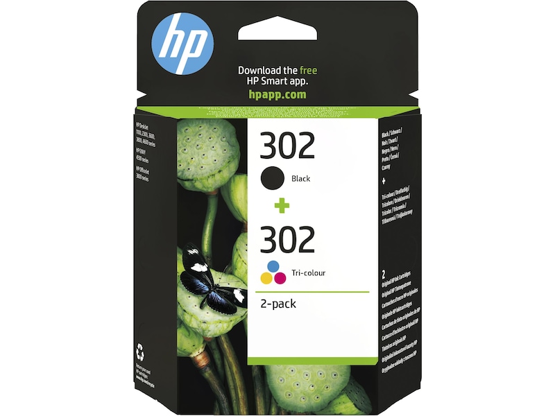 HP Bläck 302 2-pack (svart + trefärg) Blækpatroner