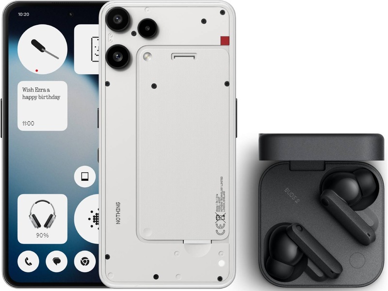 Nothing Phone (3a) Lite 128GB (hvid) + Buds Mobiltelefoner