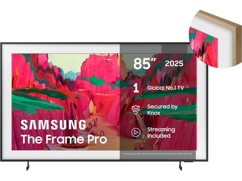 Samsung The Frame Pro 85" LS03FW + ramme Beige Wood 60 - 69 tommer TV