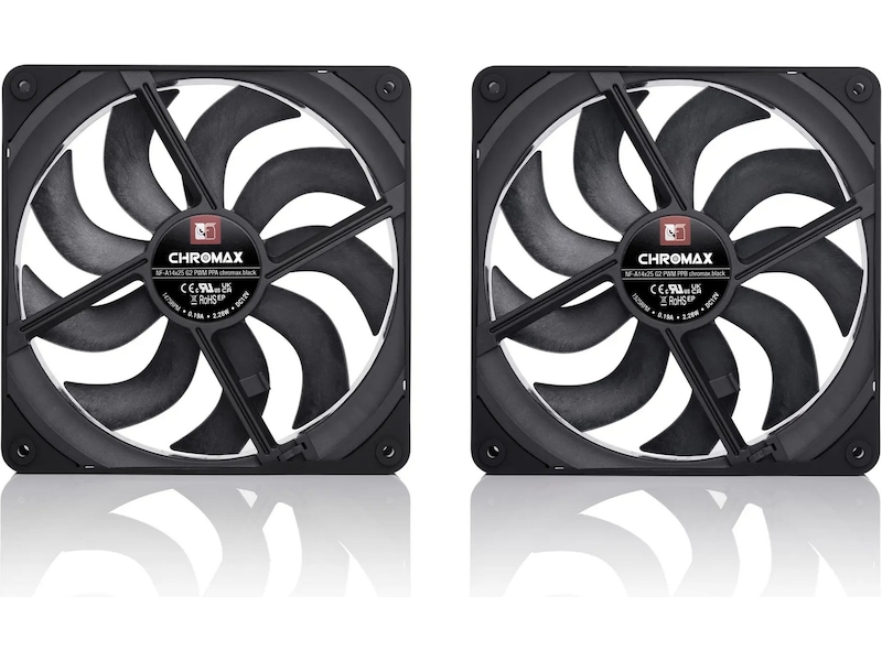 Noctua NF-A14x25 G2 PWM Sx2-PP chromax.black blæser 2-pak Blæsere