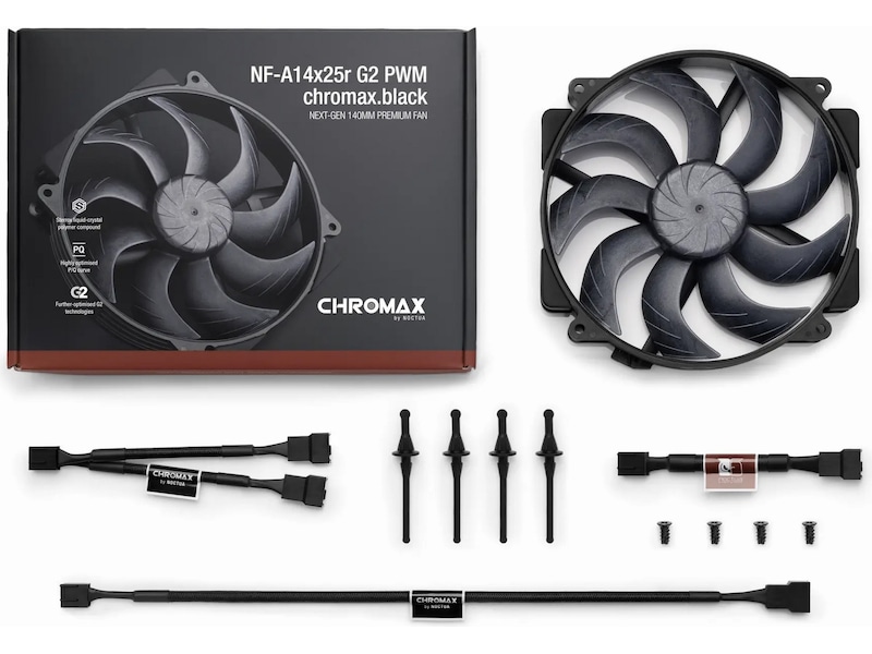 Noctua NF-A14x25r G2 PWM chromax.black blæser Blæsere