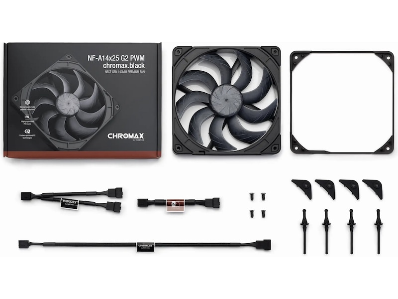 Noctua NF-A14x25 G2 PWM chromax.black blæser Blæsere