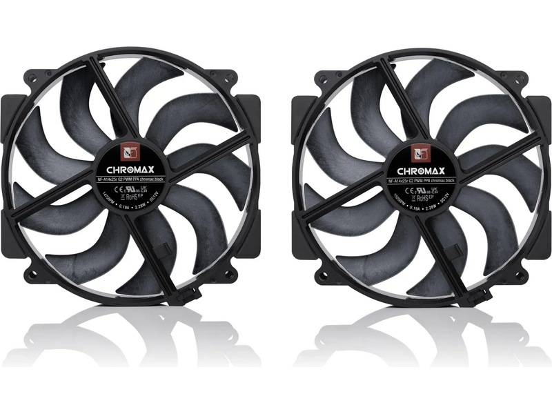 Noctua NF-A14x25r G2 PWM Sx2-PP chromax.black blæser Blæsere