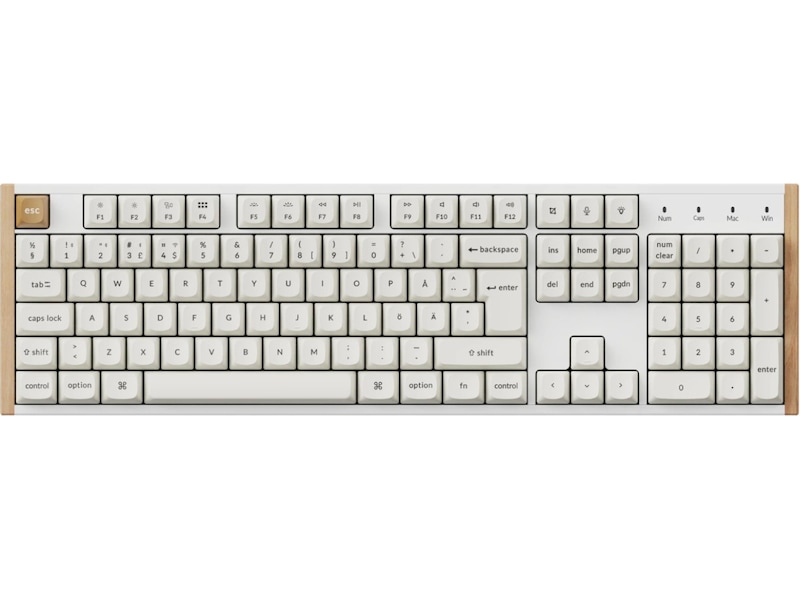 Keychron K10 HE SE Trådløst gamingtastatur (træ/hvid) Gamingkeyboard