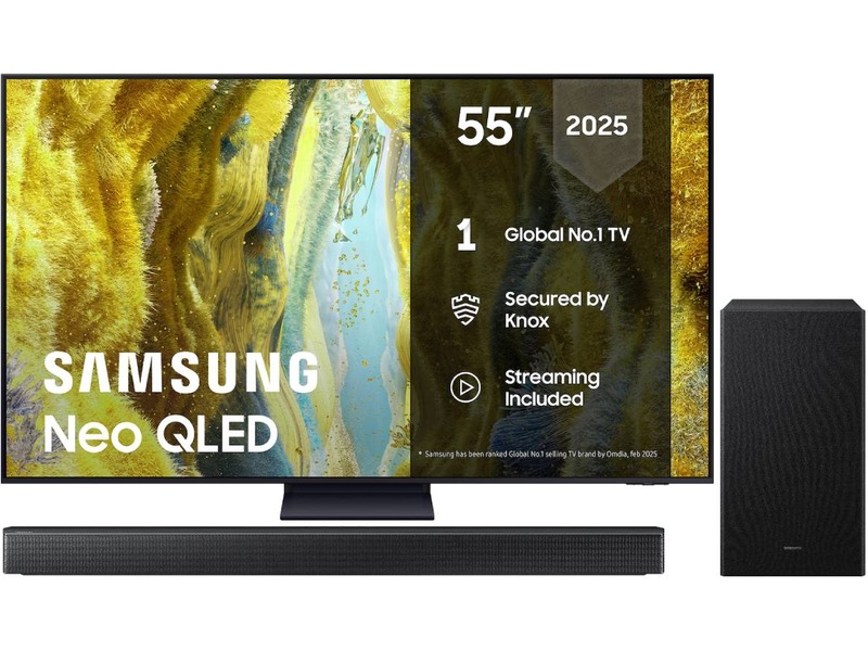 Samsung 55" QN73F Neo QLED 4K Mini LED Smart TV (2025) + soundbar 50 - 59 tommer TV