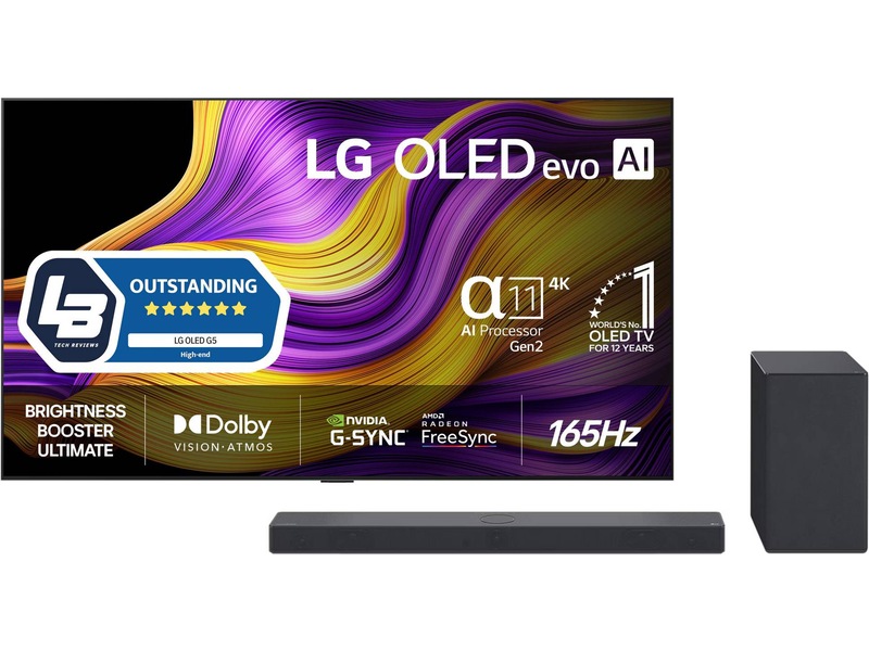 LG 77" G5 AI 4K OLED smart-tv (2025) + soundbar 70 - 79 tommer TV