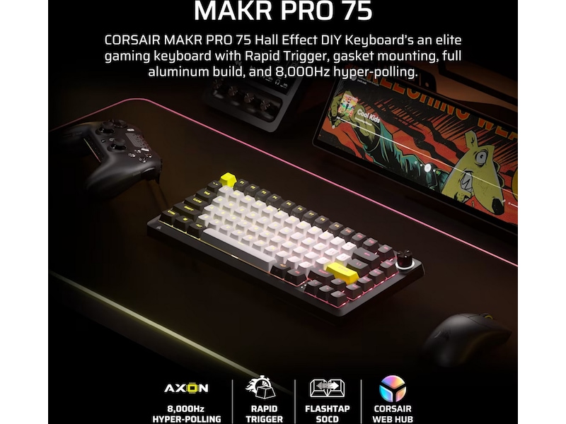 Corsair MAKR PRO 75 gamingtastatur Hall-effekt Gamingkeyboard