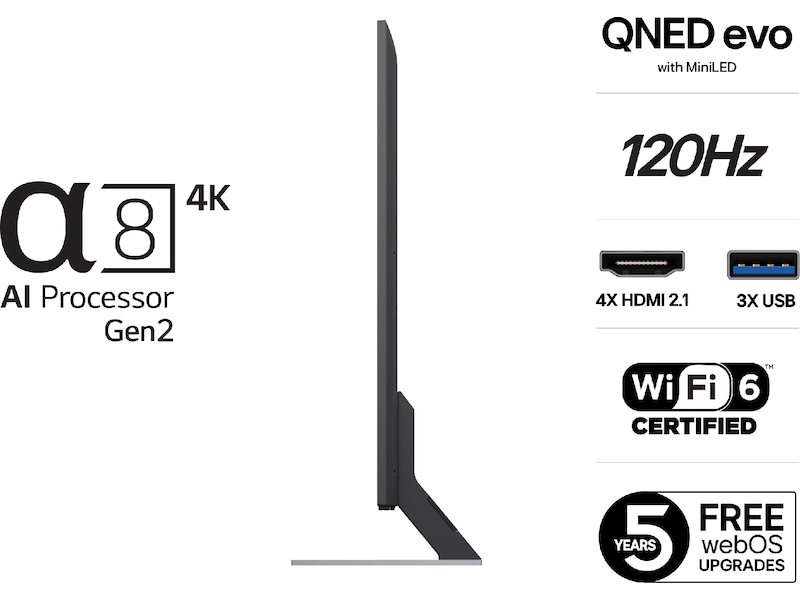 LG 55'' QNED85 evo AI MiniLED 4k smart-tv (2025) + soundbar 60 - 69 tommer TV