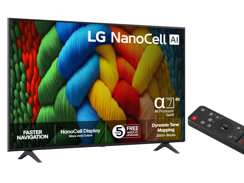 LG 65" NANO80 AI 4K NanoCell smart-TV (2025) + soundbar 60 - 69 tommer TV