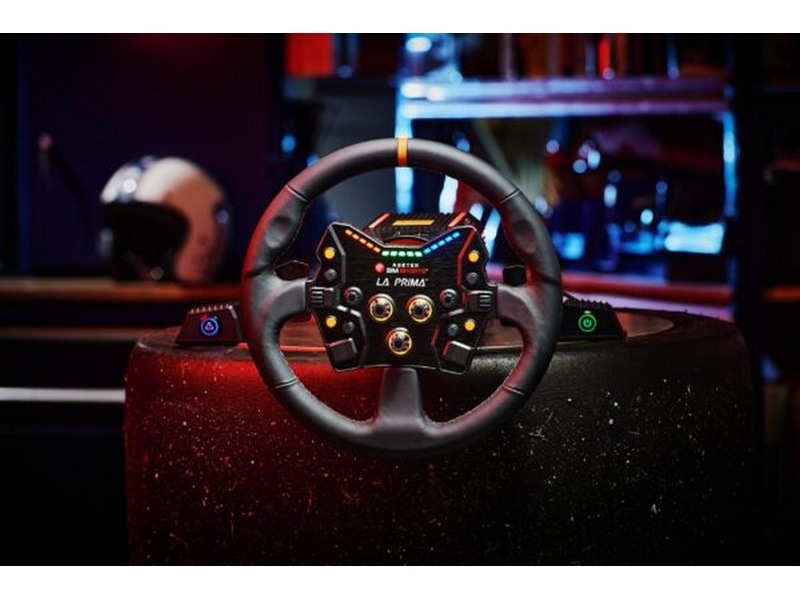 Asetek rund læderratkrans (sort) Rat og pedaler