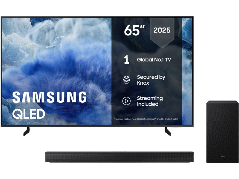Samsung 65" Q8FA QLED 4K smart-tv (2025) + soundbar 50 - 59 tommer TV