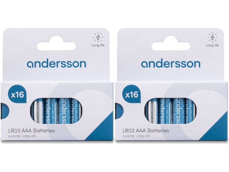 Andersson AAA batterier, 2x16-pk Generelle batterier