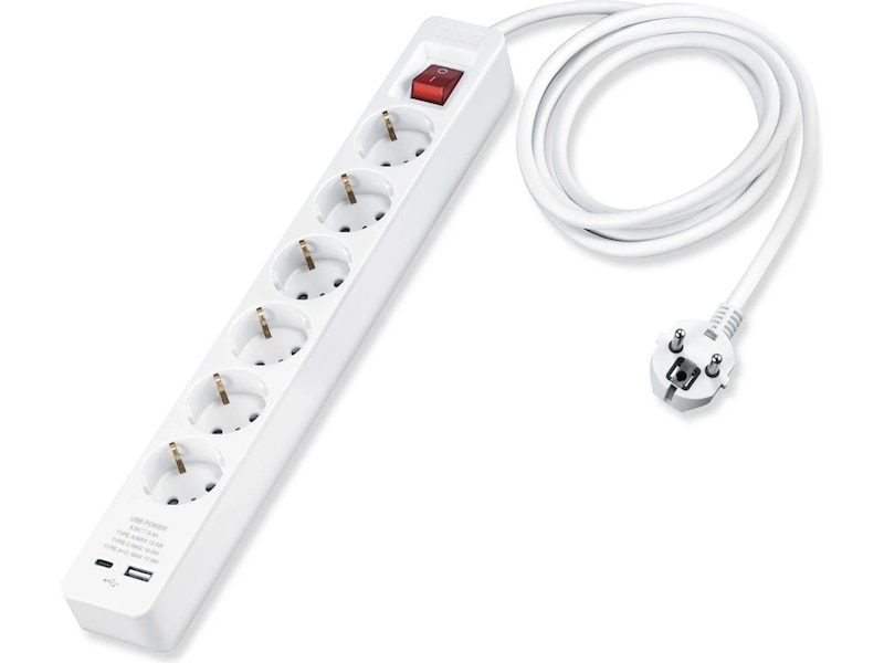 Andersson PWS-C2000 6-vejs stikdåse 3 m 2-pak Forlængerkabel & strømskinne